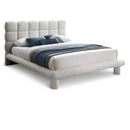 Meridian Deco Cream Boucle Fabric King Bed (3 Boxes) IMAGE 1