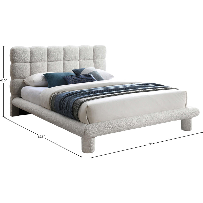 Meridian Deco Cream Boucle Fabric Queen Bed (3 Boxes) IMAGE 6