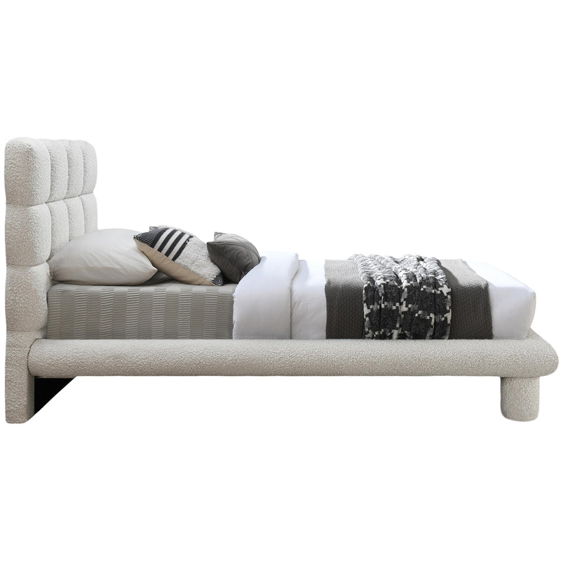 Meridian Deco Cream Boucle Fabric Twin Bed (3 Boxes) IMAGE 4