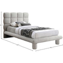 Meridian Deco Cream Boucle Fabric Twin Bed (3 Boxes) IMAGE 6