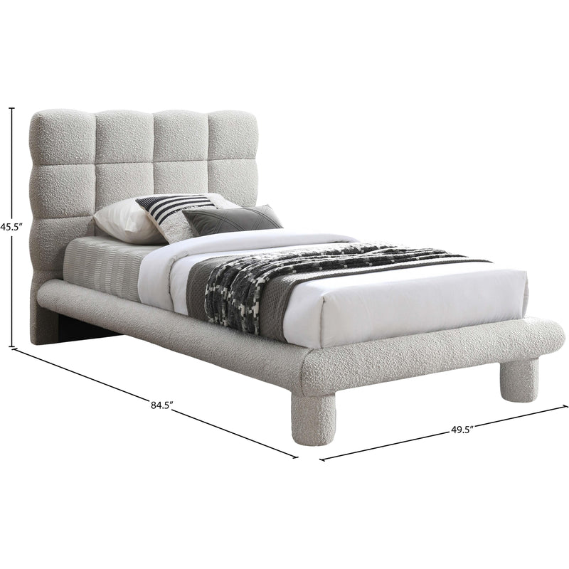 Meridian Deco Cream Boucle Fabric Twin Bed (3 Boxes) IMAGE 6