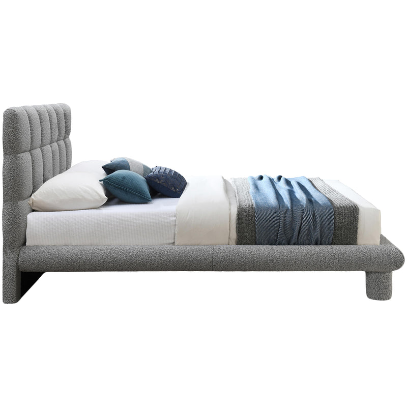 Meridian Deco Grey Boucle Fabric Queen Bed (3 Boxes) IMAGE 4