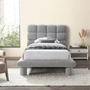 Meridian Deco Grey Boucle Fabric Twin Bed (3 Boxes) IMAGE 2