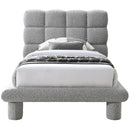 Meridian Deco Grey Boucle Fabric Twin Bed (3 Boxes) IMAGE 3