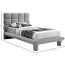 Meridian Deco Grey Boucle Fabric Twin Bed (3 Boxes) IMAGE 6