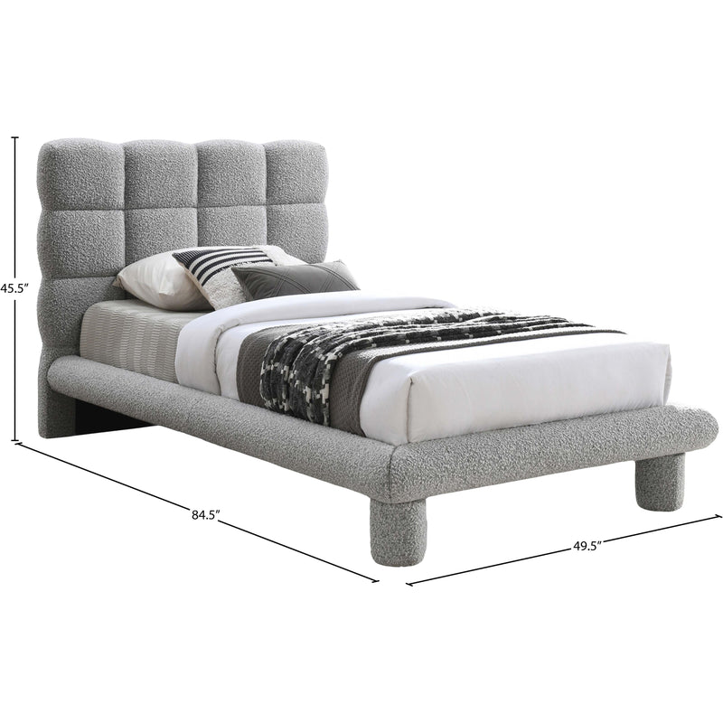 Meridian Deco Grey Boucle Fabric Twin Bed (3 Boxes) IMAGE 6