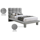 Meridian Deco Grey Boucle Fabric Twin Bed (3 Boxes) IMAGE 7