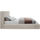 Meridian Devin Beige Linen Textured Fabric King Bed IMAGE 5