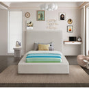 Meridian Devin Beige Linen Textured Fabric Twin Bed IMAGE 4