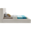 Meridian Devin Beige Linen Textured Fabric Twin Bed IMAGE 5