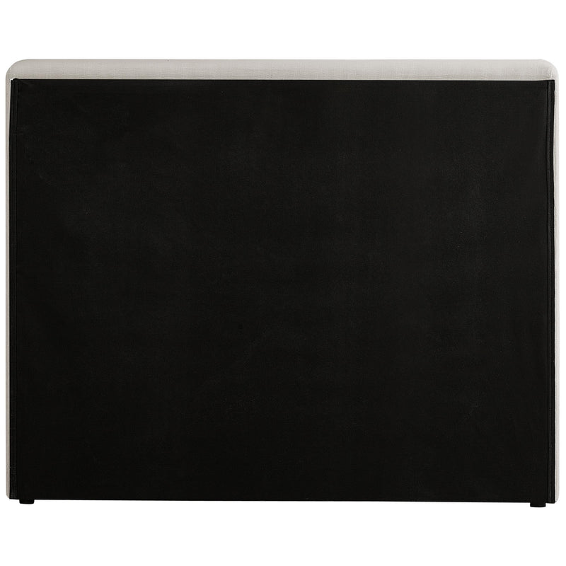 Meridian Devin Beige Linen Textured Fabric Twin Bed IMAGE 6