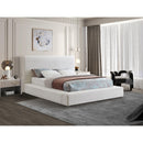 Meridian Devin Cream Linen Textured Fabric Full Bed IMAGE 2
