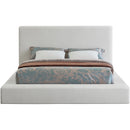 Meridian Devin Cream Linen Textured Fabric Full Bed IMAGE 3
