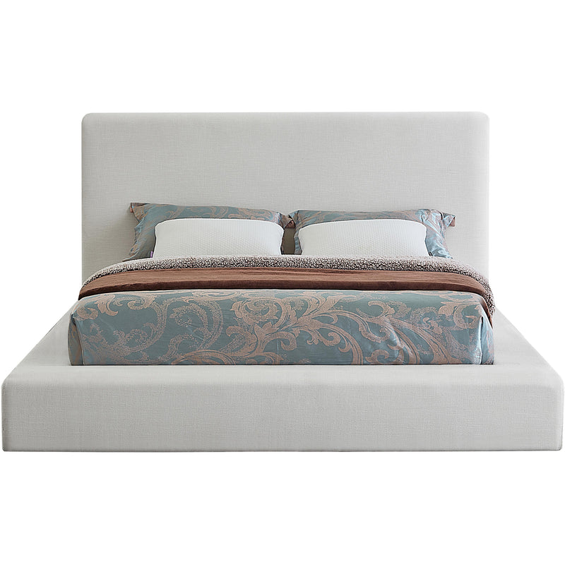 Meridian Devin Cream Linen Textured Fabric King Bed IMAGE 3