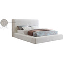 Meridian Devin Cream Linen Textured Fabric Queen Bed IMAGE 8