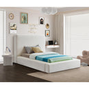 Meridian Devin Cream Linen Textured Fabric Twin Bed IMAGE 2