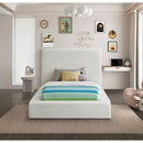 Meridian Devin Cream Linen Textured Fabric Twin Bed IMAGE 4