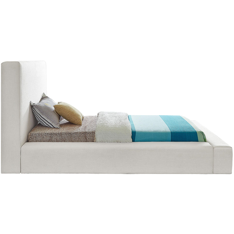 Meridian Devin Cream Linen Textured Fabric Twin Bed IMAGE 5