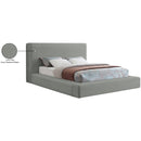 Meridian Devin Grey Linen Textured Fabric Queen Bed IMAGE 8