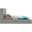 Meridian Devin Grey Linen Textured Fabric Twin Bed IMAGE 5