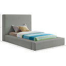 Meridian Devin Grey Linen Textured Fabric Twin Bed IMAGE 7