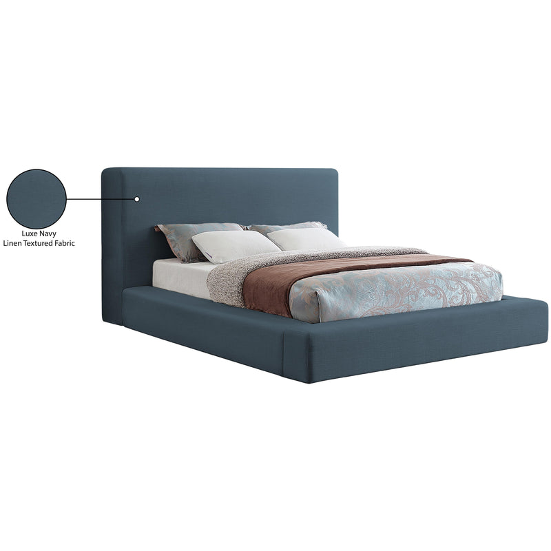 Meridian Devin Navy Linen Textured Fabric Full Bed IMAGE 8