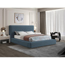 Meridian Devin Navy Linen Textured Fabric Queen Bed IMAGE 2