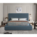 Meridian Devin Navy Linen Textured Fabric Queen Bed IMAGE 4