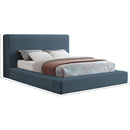 Meridian Devin Navy Linen Textured Fabric Queen Bed IMAGE 7