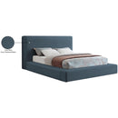 Meridian Devin Navy Linen Textured Fabric Queen Bed IMAGE 8