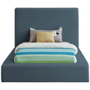 Meridian Devin Navy Linen Textured Fabric Twin Bed IMAGE 3