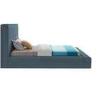 Meridian Devin Navy Linen Textured Fabric Twin Bed IMAGE 5