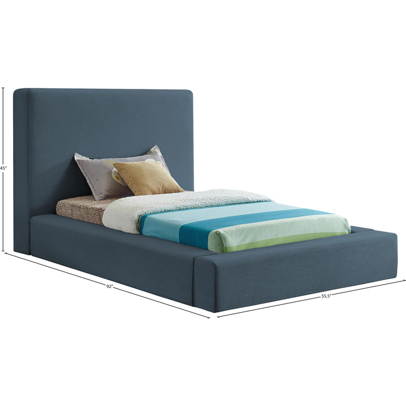 Meridian Devin Navy Linen Textured Fabric Twin Bed IMAGE 7