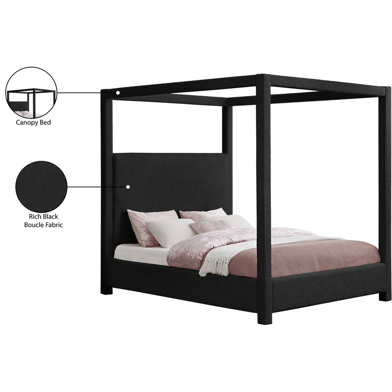 Meridian Eden Black Boucle Fabric Queen Bed (3 Boxes) IMAGE 7