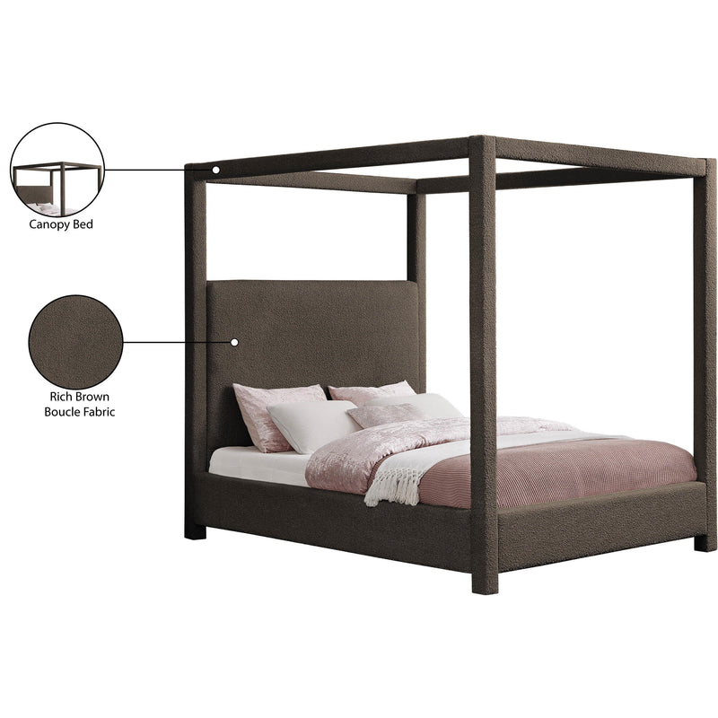 Meridian Eden Brown Boucle Fabric Queen Bed (3 Boxes) IMAGE 7