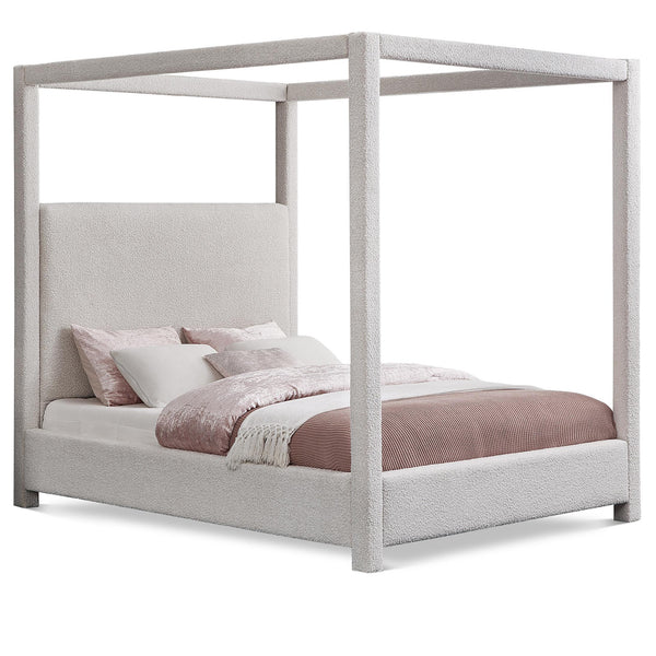 Meridian Eden Cream Boucle Fabric Queen Bed (3 Boxes) IMAGE 1