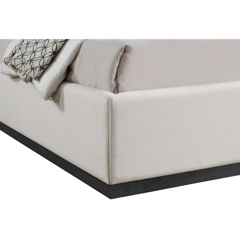 Meridian Flynn Beige Linen Textured Fabric Full Bed IMAGE 6