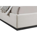 Meridian Flynn Beige Linen Textured Fabric Queen Bed IMAGE 6