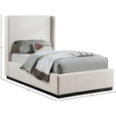 Meridian Flynn Beige Linen Textured Fabric Twin Bed IMAGE 8