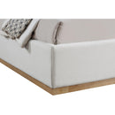 Meridian Flynn Cream Linen Textured Fabric Full Bed IMAGE 6