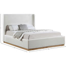 Meridian Flynn Cream Linen Textured Fabric Full Bed IMAGE 8