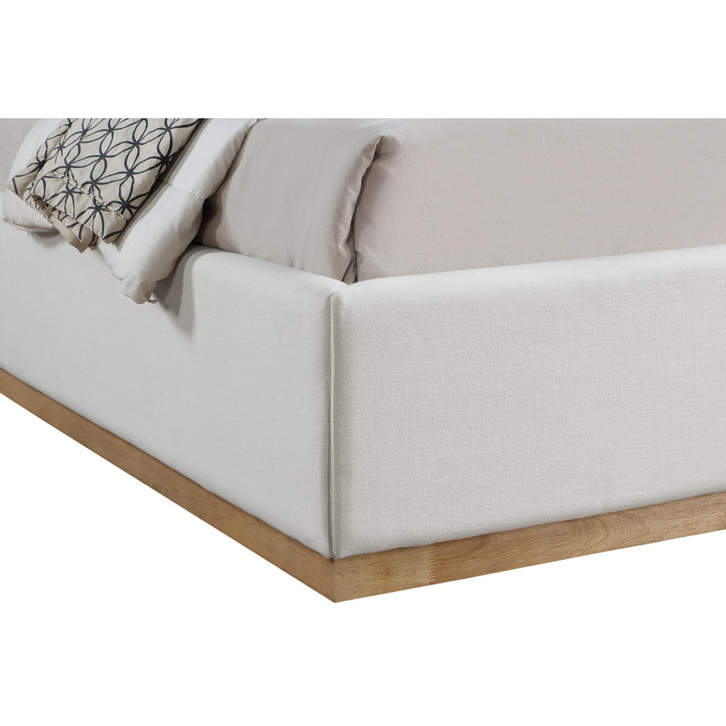 Meridian Flynn Cream Linen Textured Fabric King Bed IMAGE 6