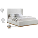 Meridian Flynn Cream Linen Textured Fabric King Bed IMAGE 9