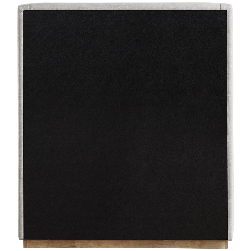 Meridian Flynn Cream Linen Textured Fabric Twin Bed IMAGE 5