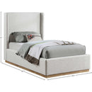 Meridian Flynn Cream Linen Textured Fabric Twin Bed IMAGE 8