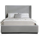 Meridian Flynn Grey Linen Textured Fabric Full Bed IMAGE 3