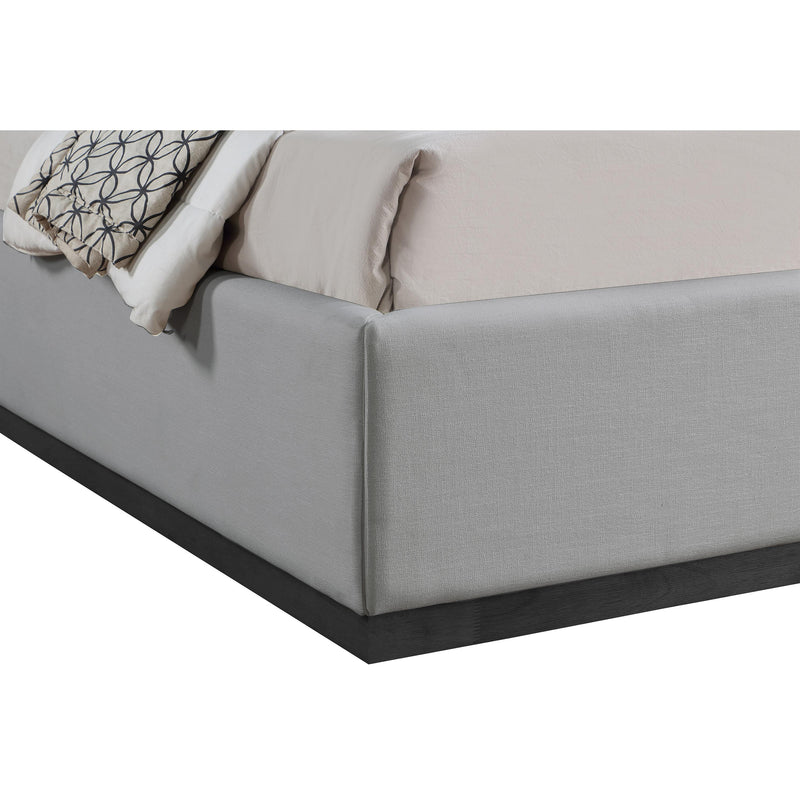 Meridian Flynn Grey Linen Textured Fabric Queen Bed IMAGE 6
