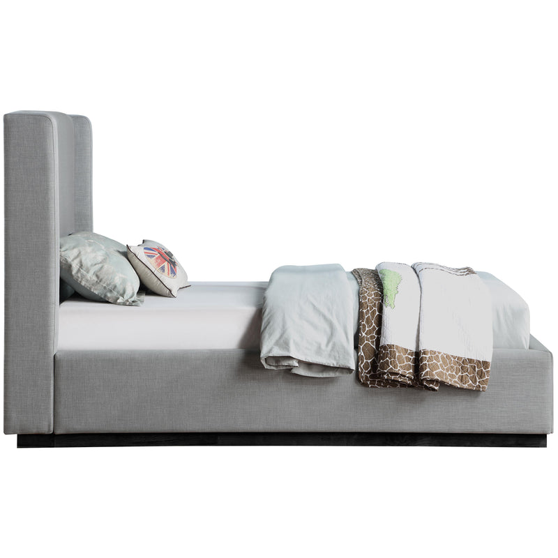 Meridian Flynn Grey Linen Textured Fabric Twin Bed IMAGE 4