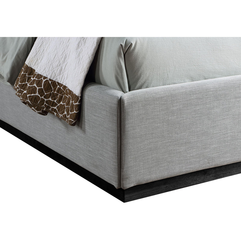 Meridian Flynn Grey Linen Textured Fabric Twin Bed IMAGE 6