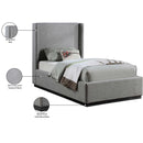 Meridian Flynn Grey Linen Textured Fabric Twin Bed IMAGE 9